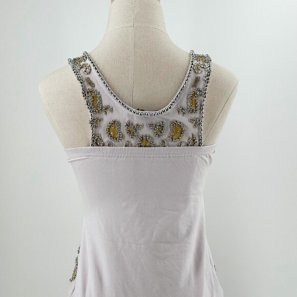 Attitudes By Debra Womens Beaded Mini Body-Con Dress Medium Embellished Retro - Picture 7 of 10